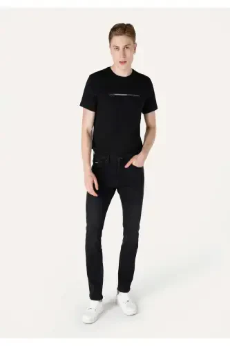 Мужские джинсовые брюки 044 Karl Regular Fit с низкой посадкой и прямым кроем - 1