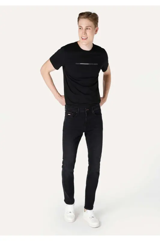 Мужские джинсовые брюки 044 Karl Regular Fit с низкой посадкой и прямым кроем - 3