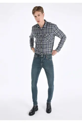 Мужские джинсы 041 Danny Slim Fit с заниженной талией и прямыми штанинами - 3