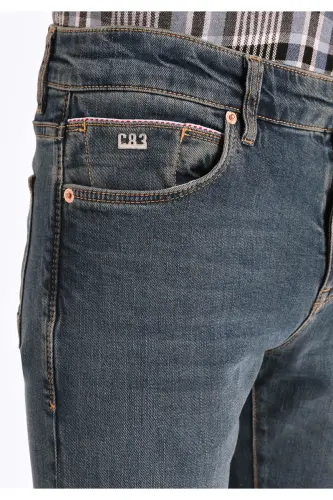 Мужские джинсы 041 Danny Slim Fit с заниженной талией и прямыми штанинами - 5