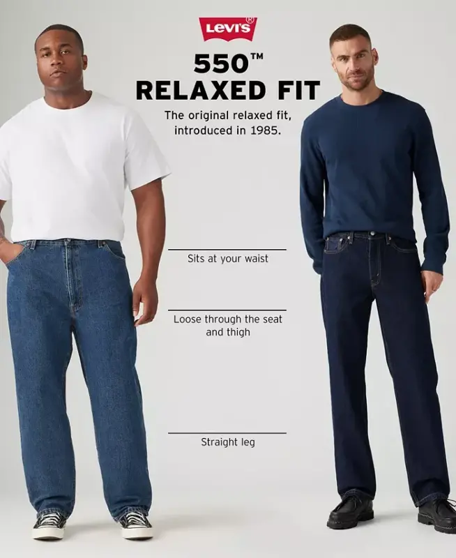 Мужские джинсы больших размеров и для высоких 550™ Relaxed Fit, не тянущиеся - 5