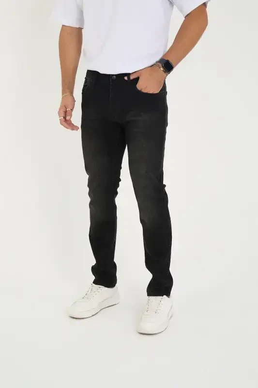 Мужские джинсы Regular Fit из эластичного денима – серые - 3