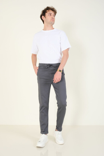 Мужские джоггеры с двойным манжетом антрацитового цвета - 5