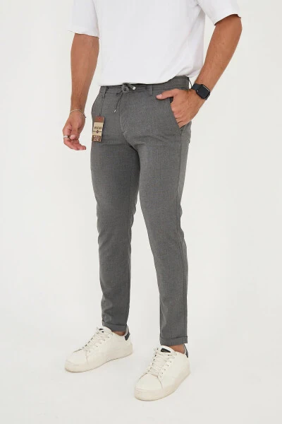 Мужские джоггеры Slim Fit с полуэластичным поясом, двойным штанинами, темно-серый цвет - BROCARD (1)