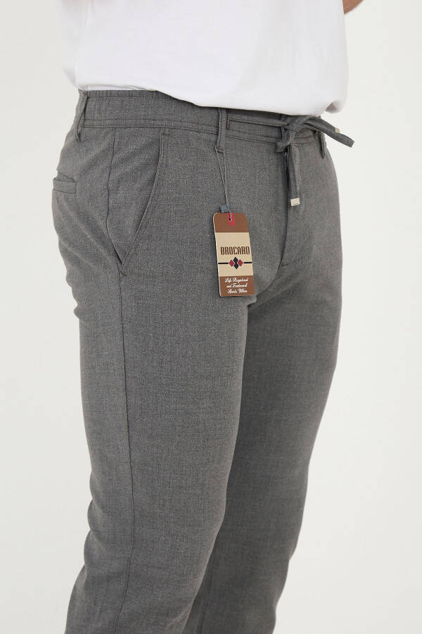 Мужские джоггеры Slim Fit с полуэластичным поясом, двойным штанинами, темно-серый цвет - 6