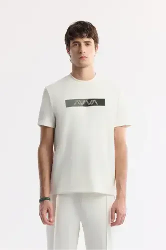 Мужские экрю джоггеры из интерлока с эластичной талией на кулиске, боковыми карманами и рубчиками A51Y3400-Экрю - 6