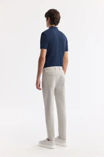 Мужские каменные Slim Fit классические брюки с поясом, хлопковые, 5 карманов. - 4