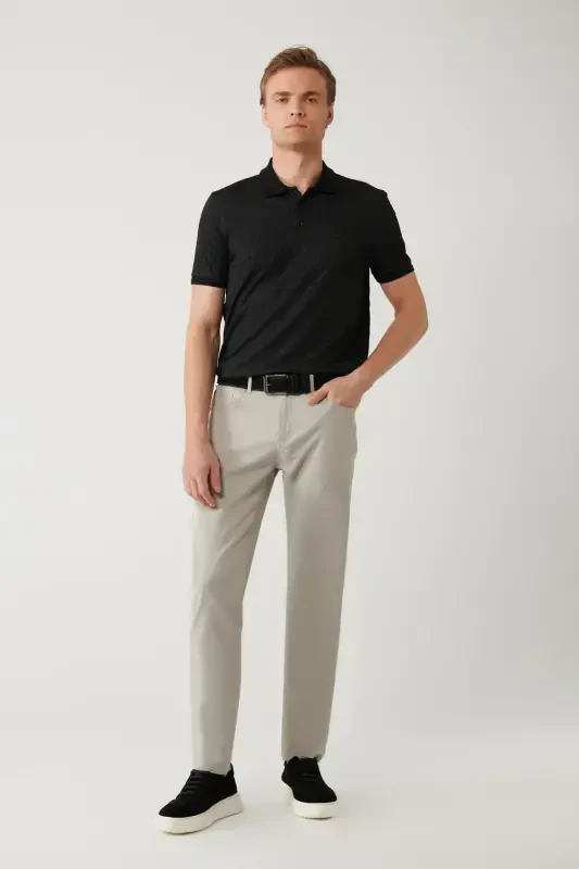 Мужские классические брюки Perge Slim Fit с армированным поясом из смеси 5 карманов A41Y3071 - MODAZONE