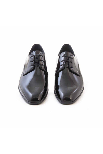 Мужские классические туфли из лакированной кожи из ПВХ на черной подошве - 3