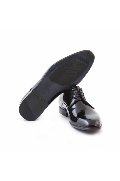 Мужские классические туфли из лакированной кожи из ПВХ на черной подошве - 5