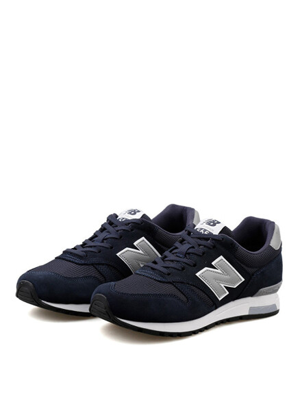 Мужские кожаные повседневные кроссовки New Balance синего цвета ML565NVY - 3