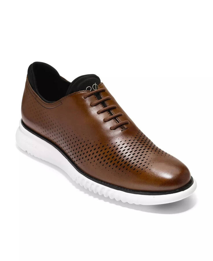 Мужские кожаные туфли Oxford 2.Zerogrand Laser Wing British Tan, Ivory - 1