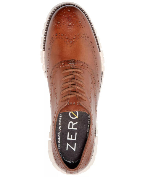 Мужские кожаные туфли ZERØGRAND Remastered Oxford с перфорацией и шнуровкой Ch British Tan/ivory - 5