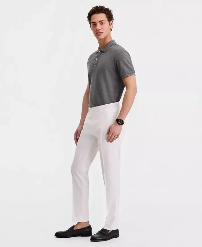 Мужские льняные брюки Modern-Fit — белые - 1