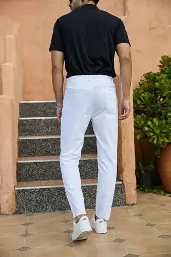 Мужские модные облегающие брюки, повседневные деловые узкие эластичные брюки, брюки для гольфа - 5