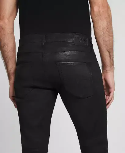 Мужские облегающие джинсы Miami Black Coated скинни – темная стирка - 5