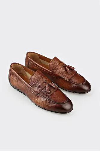 Мужские повседневные туфли из коричневой кожи. - ELLE SHOES (1)