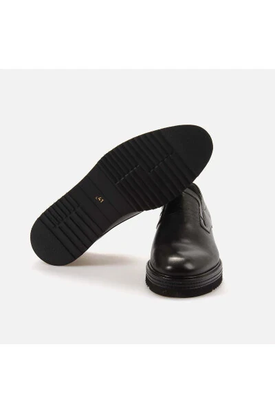 Мужские повседневные туфли из натуральной кожи черного античного цвета на подошве EVA - 5