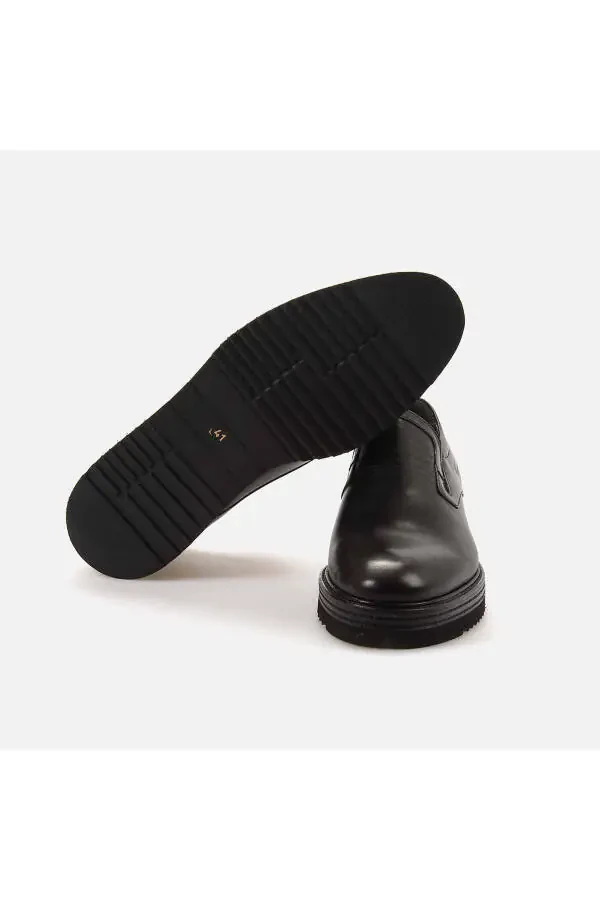 Мужские повседневные туфли из натуральной кожи черного античного цвета на подошве EVA - 5