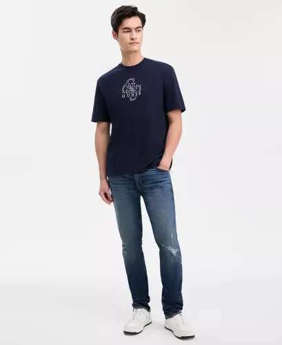 Мужские рваные зауженные джинсы слим фит - Calabasas Wash - 4