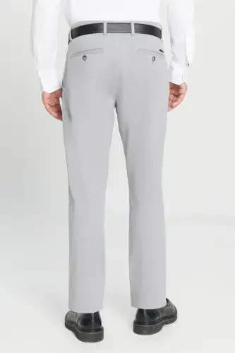 Мужские серые брюки чино Slim Fit узкого кроя с боковыми карманами из хлопка стрейч - 7