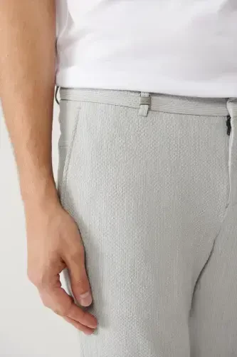 Мужские серые брюки с эластичным поясом, боковыми карманами, Bi Stretch, свободного кроя A41y3233 - 6