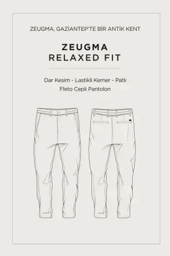 Мужские серые брюки Zeugma Slim Fit с эластичным поясом, 360 градусов эластичная техническая ткань A41y3077 - 8