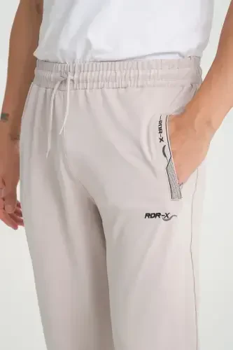 Мужские серые спортивные штаны прямого кроя из дайвинга с деталями - серые - 6