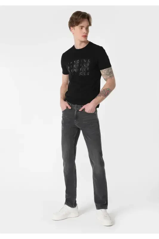 Мужские синие брюки Karl с заниженной талией, прямого кроя, regular fit. - 1