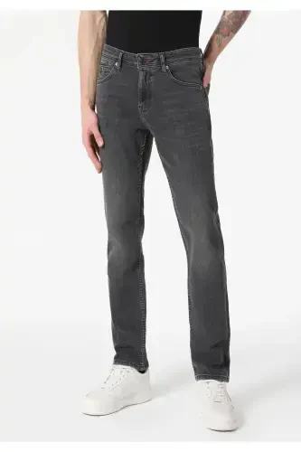 Мужские синие брюки Karl с заниженной талией, прямого кроя, regular fit. - 4