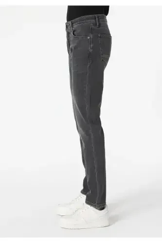 Мужские синие брюки Karl с заниженной талией, прямого кроя, regular fit. - 5