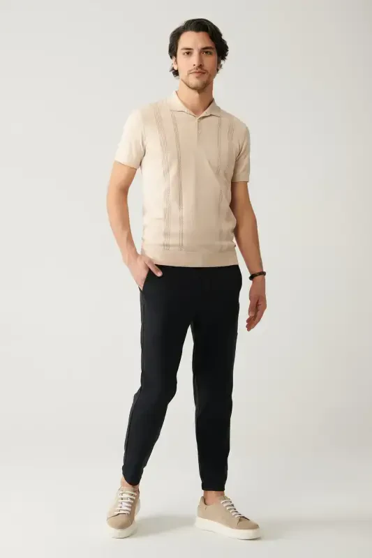 Мужские синие брюки Sardis Relaxed Fit с эластичным поясом из трикотажа A41y3036 - AVVA