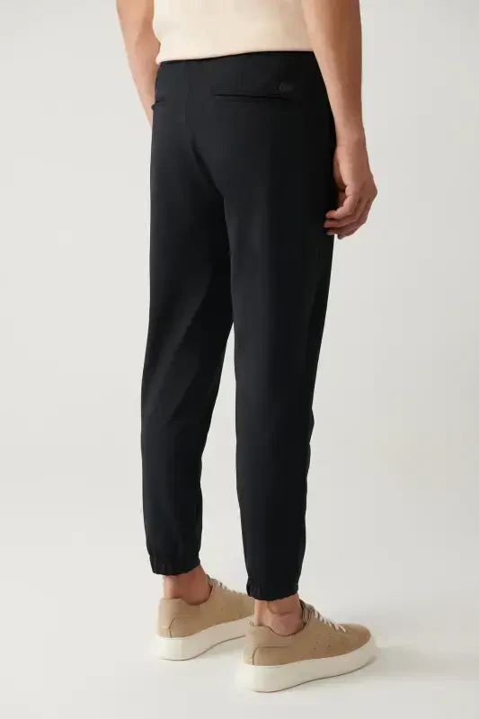 Мужские синие брюки Sardis Relaxed Fit с эластичным поясом из трикотажа A41y3036 - 5