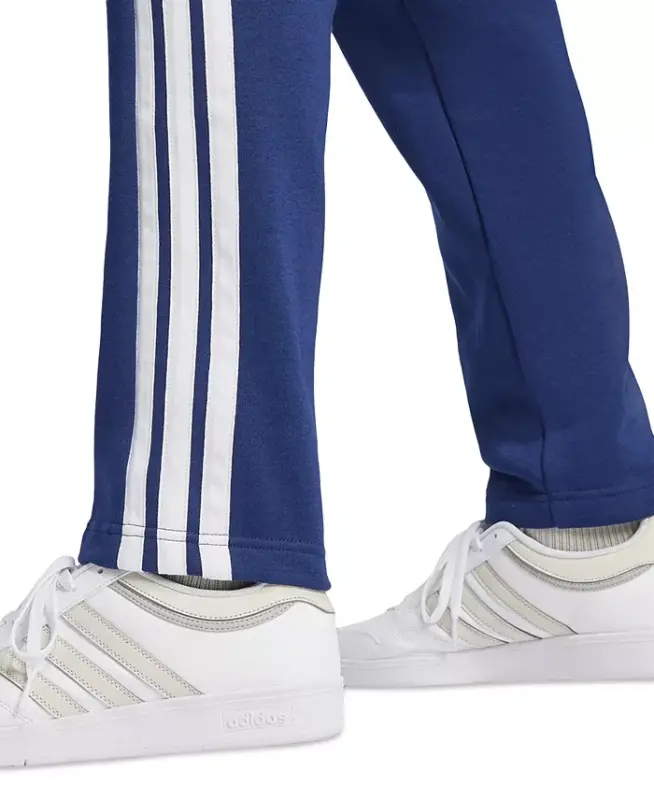 Men's Essentials Regular-Fit 3-Stripes Track Pants-Dark Blue/wht - 2