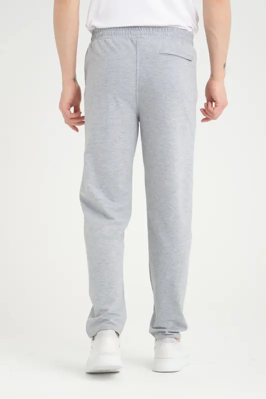 Мужские спортивные брюки из трикотажа антрацитово-серого цвета, удобного кроя, с прямыми штанинами и вышивкой - антрацит - 7