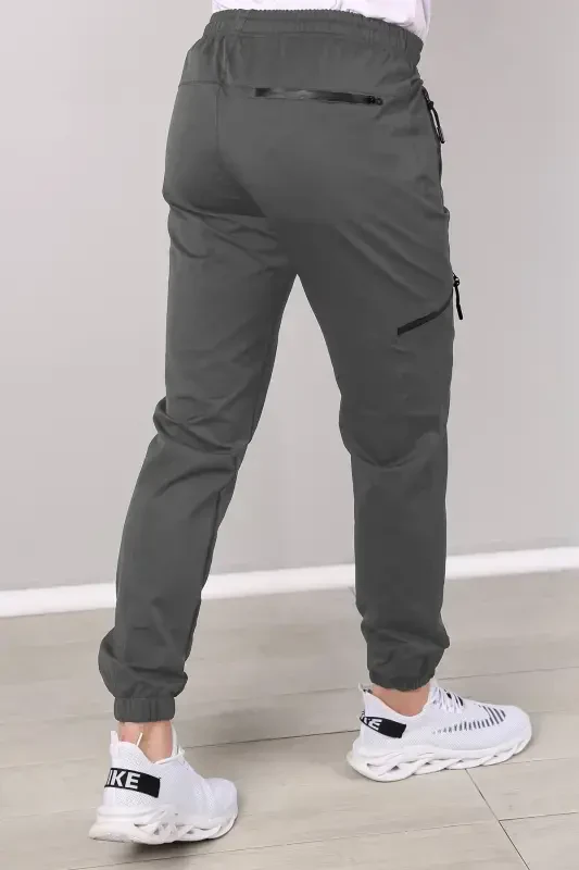 Мужские спортивные штаны парашютная ткань - антрацит - 4