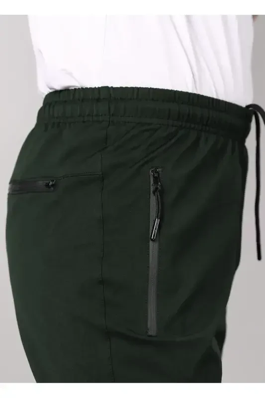 Мужские спортивные штаны, парашютная ткань, цвет хаки. - 3