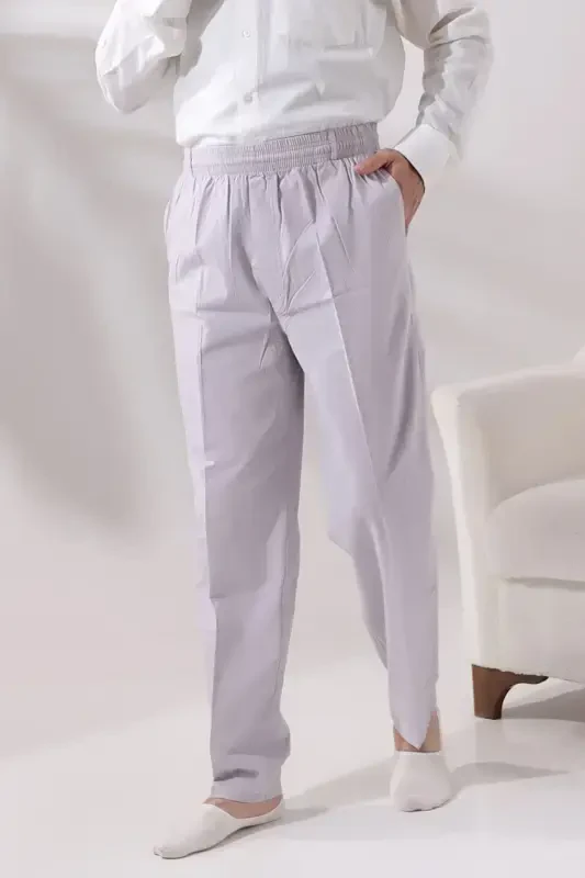 Мужские свободные льняные штаны на резинке для хаджа и умры - 1