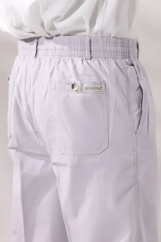 Мужские свободные льняные штаны на резинке для хаджа и умры - 5