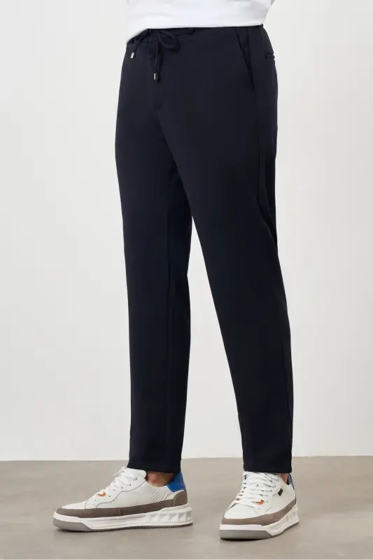 Мужские темно-синие спортивные брюки Slim Fit - темно-синие - 3