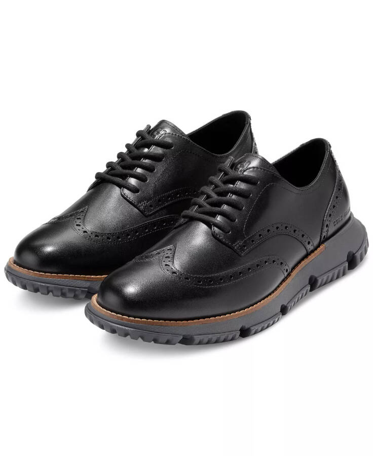 Мужские туфли 4.ZERØGRAND Winter Wingtip Oxford Black Waterproof - 6