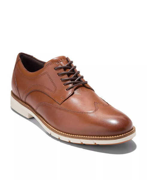 Мужские туфли Flex Grand Wingtip со шнурками British Tan-Ivory - 1