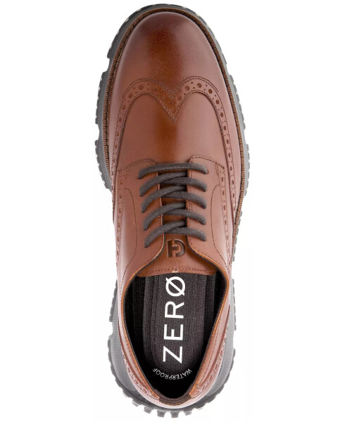 Мужские туфли Oxford 4.ZERØGRAND с брогированием и водонепроницаемостью British Tan Winter Wingtip - 3