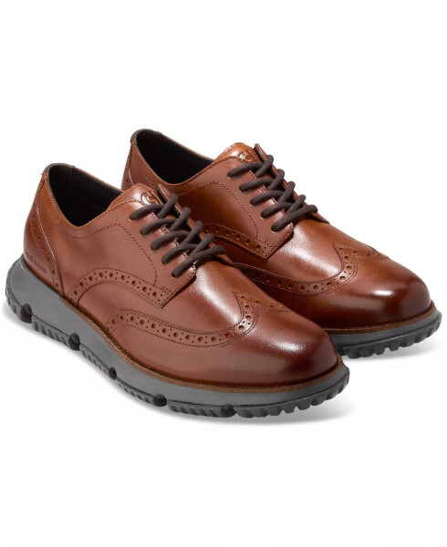 Мужские туфли Oxford 4.ZERØGRAND с брогированием и водонепроницаемостью British Tan Winter Wingtip - 7