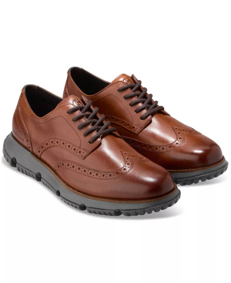 Мужские туфли Oxford 4.ZERØGRAND с брогированием и водонепроницаемостью British Tan Winter Wingtip - 7