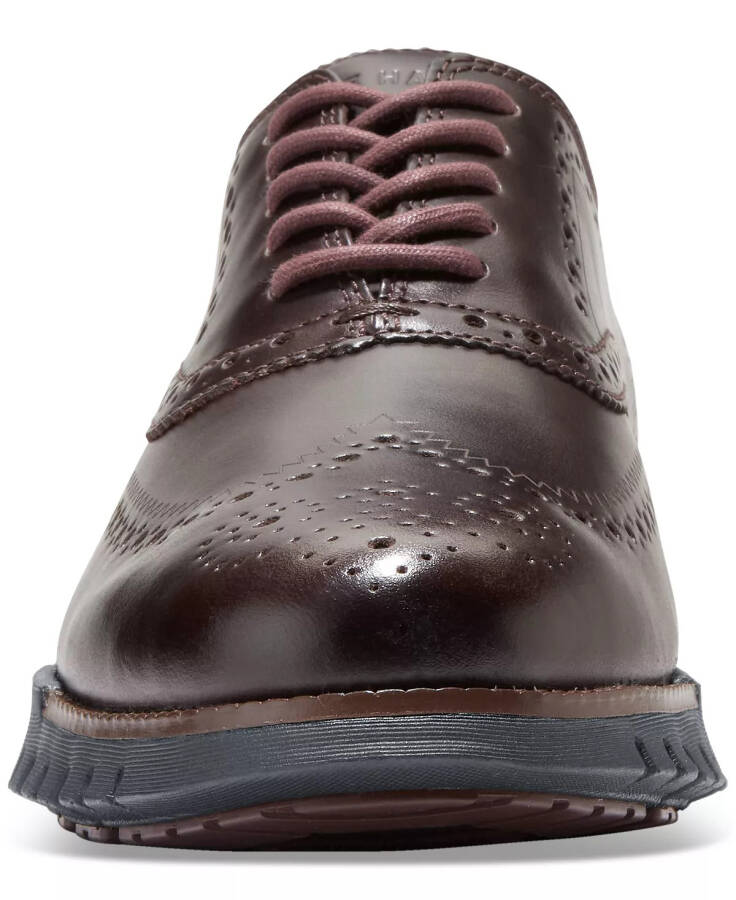 Мужские туфли с узором «броги» из замши ZERØGRAND Remastered Wingtip Oxford Madeira / Черные - 3