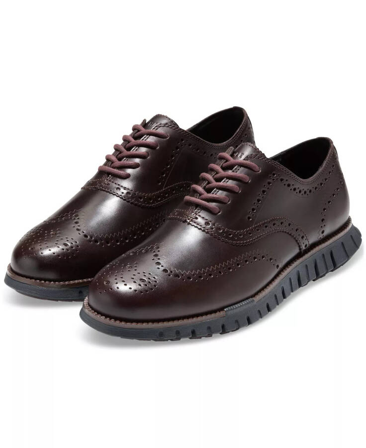 Мужские туфли с узором «броги» из замши ZERØGRAND Remastered Wingtip Oxford Madeira / Черные - 8