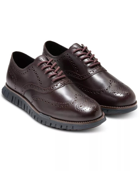 Мужские туфли с узором «броги» из замши ZERØGRAND Remastered Wingtip Oxford Madeira / Черные - 9