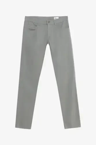 Мужские хаки хлопковые узкие брюки слим фит, 5 карманов, эластичные повседневные брюки - хаки - 6