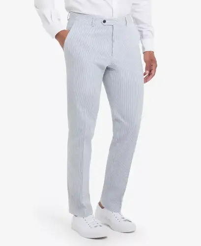 Мужские хлопковые брюки Modern-Fit, сине-белые - 5